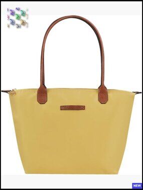 Waterproof Nylon Tote Bag Lightweight Designer Handbag Zipper Closure Chic